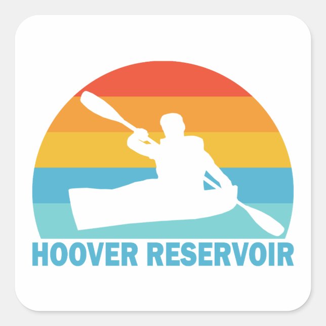 Hoover Reservoir Ohio Kayak Quadratischer Aufkleber (Vorderseite)