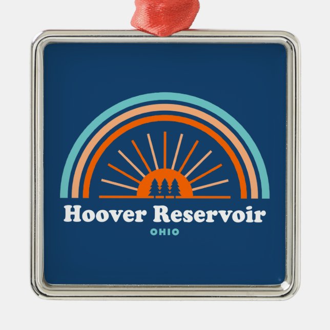 Hoover Reservoir Ohio Rainbow Ornament Aus Metall (Vorne)