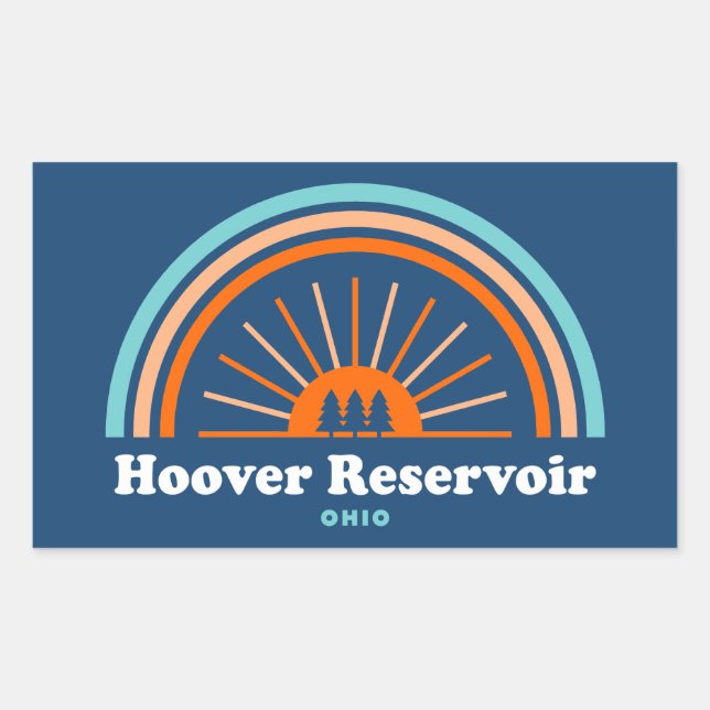 Hoover Reservoir Ohio Rainbow Rechteckiger Aufkleber (Vorderseite)