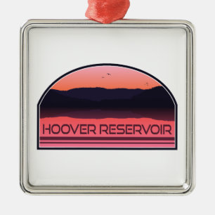 Hoover Reservoir Ohio Red Sunrise Ornament Aus Metall