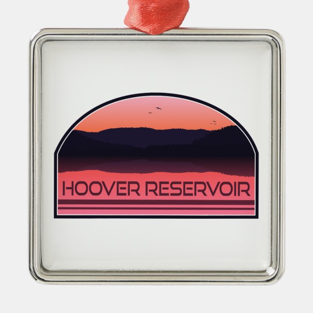 Hoover Reservoir Ohio Red Sunrise Ornament Aus Metall (Vorne)