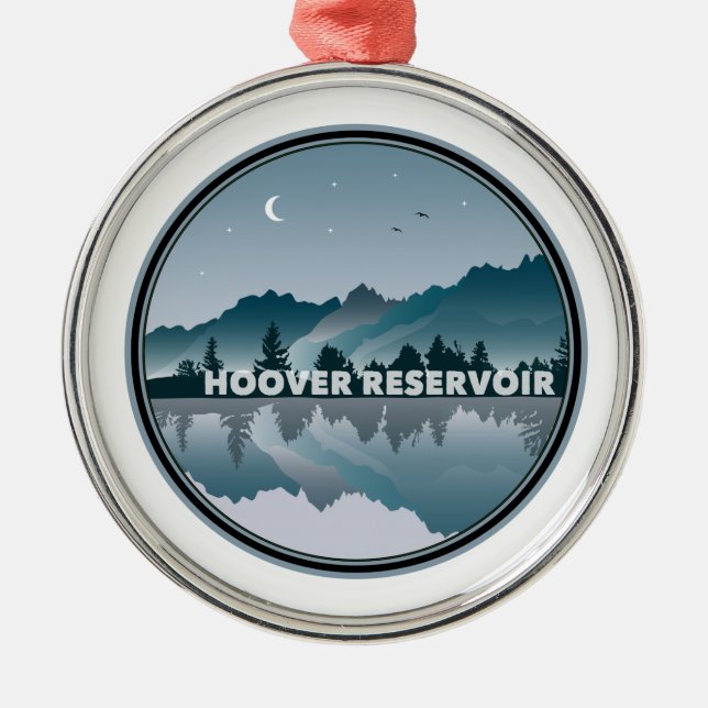 Hoover Reservoir Ohio Reflection Ornament Aus Metall (Vorne)