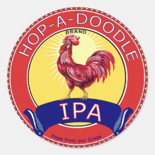 Hop a Doodle IPA Beer Runder Aufkleber