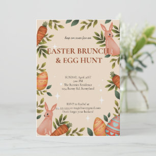 Hop auf Osterfeigen Egg Hunt Bunny Floral Einladung