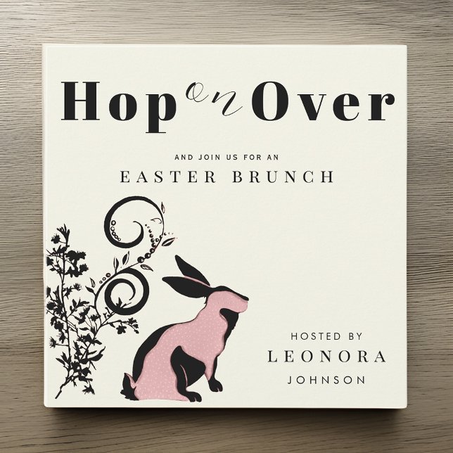 Hop auf über den modernen Bunny Oaster Brunch Einladung (Von Creator hochgeladen)