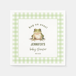 Hop auf über Frog Theme Babydusche Serviette