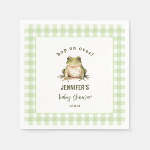 Hop auf über Frog Theme Babydusche Serviette