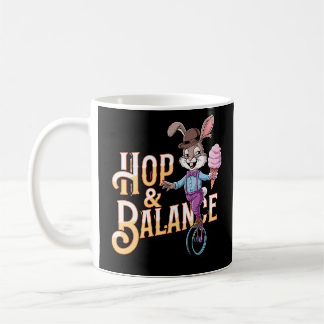 Hop & Balance - Einrad-Bunny Circus Act Kaffeetasse (Links)