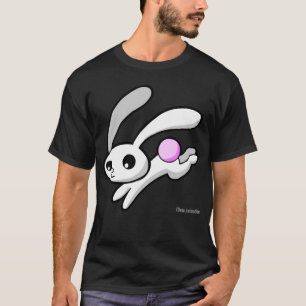 Hop das Kaninchen mit einem flaumigen rosa Schwanz T-Shirt