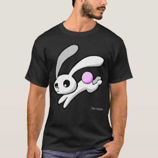 Hop das Kaninchen mit einem flaumigen rosa Schwanz T-Shirt
