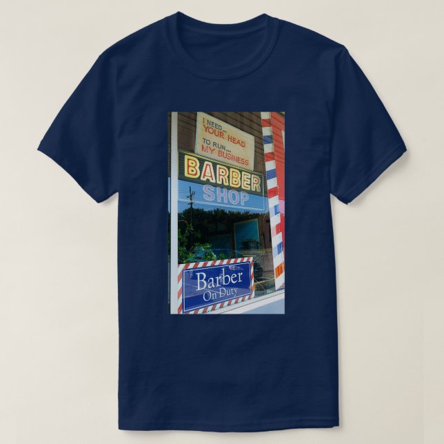 Hop hoch zum Barbershop T-Shirt (Design vorne)