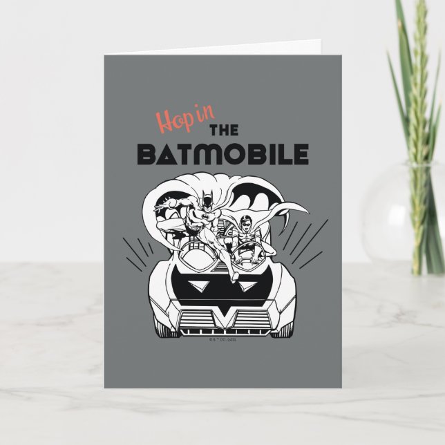 Hop in Batmobile Karte (Vorderseite)