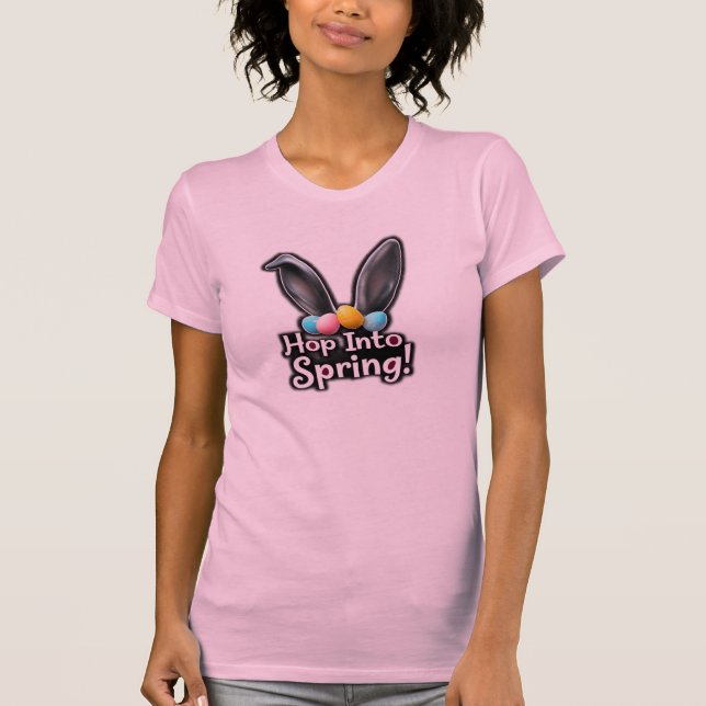 Hop Into Spring Bunny Ears Easter  T-Shirt (Vorderseite)