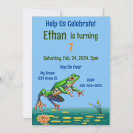 Hop On Over Frog Birthday Einladung