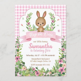 Hop on Over | Niedlich Bunny Geburtstag Einladung