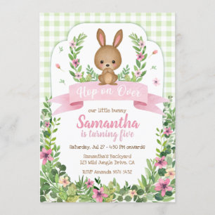 Hop on Over Niedlich Bunny Geburtstag Einladung