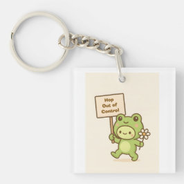 HOP Out of Control Frog Cute Whimsical Life Schlüsselanhänger