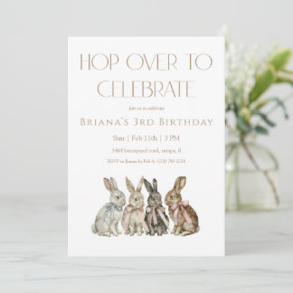 Hop Over Bunny Geburtstag Einladung