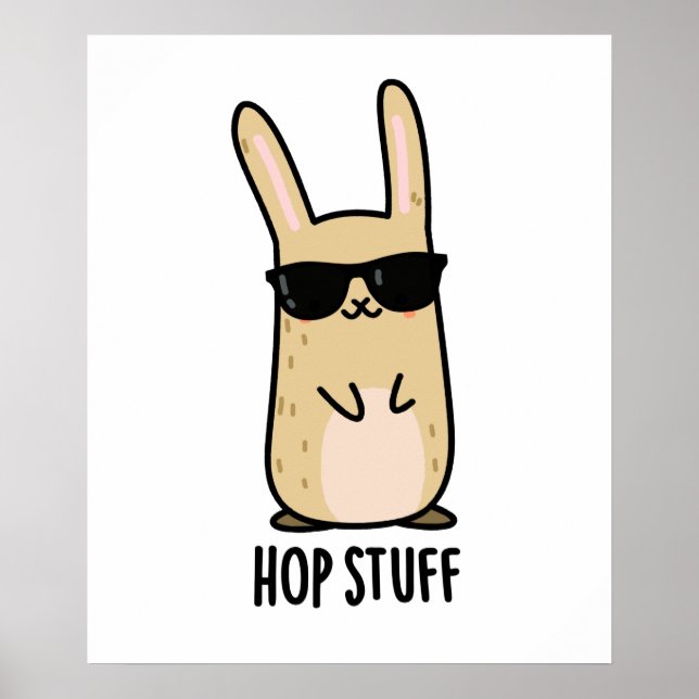 Hop Stuff Funny Bunny Rabbit Pub Poster (Vorne)