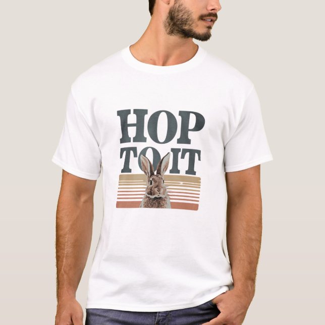 Hop To It Bunny Graphic T-Shirt (Devant)