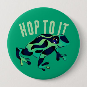 Hop to it Green Frog Button