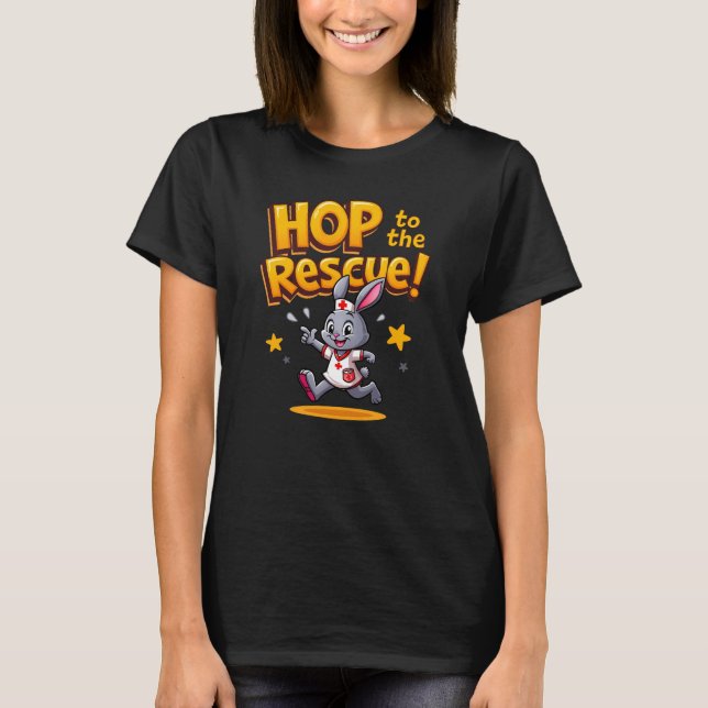 Hop to the Rescue - Niedliche Ostersonnenkurse T-Shirt (Vorderseite)