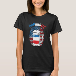 Hopaholische amerikanische Flagge Patriotic Finger T-Shirt