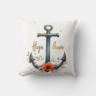 Hope Anchors the Soul - Luxuriöser Christlich Artw Kissen
