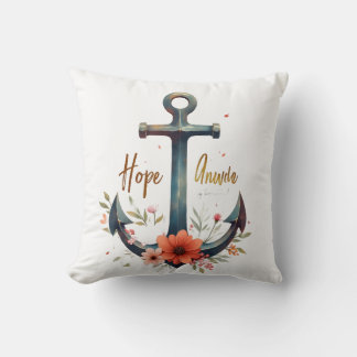 Hope Anchors the Soul - Luxuriöser Christlich Artw Kissen