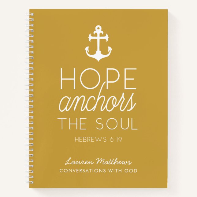Hope Anchors the Soul Scripture Journal | Gold Notizbuch (Vorderseite)