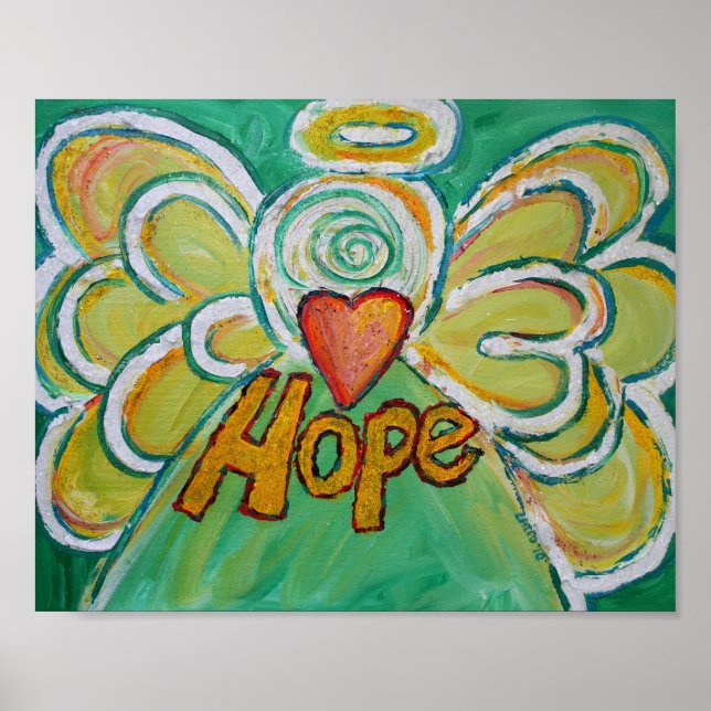 Hope Angel Inspiration Word Art Imprimer Poster (Devant)