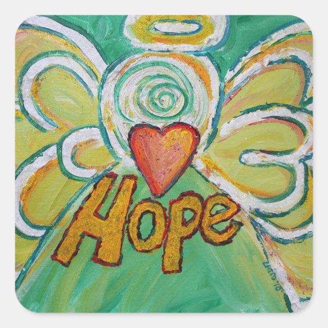 Hope Angel Inspirational Word Art Decal Sticker (Vorderseite)