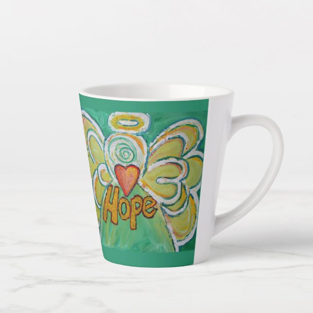 Hope Angel Word Art Custom Latte Tassen Cup (Rechts)