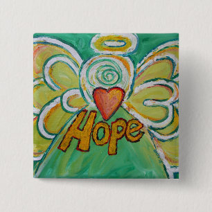 Hope Angel Word Art Pendant Button-Buttone Button