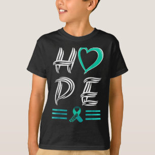 Hope Aquamarin Ribbon Gynecological Cancer Awarene T-Shirt