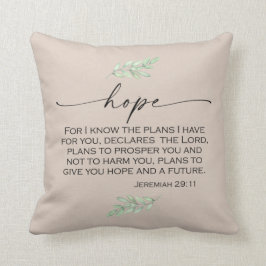 Hope Bible Verse aus Jeremiah 29:11 Kissen