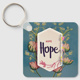 Hope Blooms - Elegant Floral Typography  Schlüsselanhänger