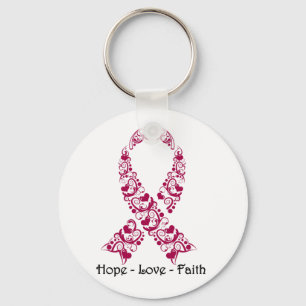 Hope Burgund Awareness Ribbon Schlüsselanhänger