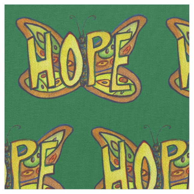 Hope Butterfly Inspiration Word Stoff Material (Nahaufnahme)