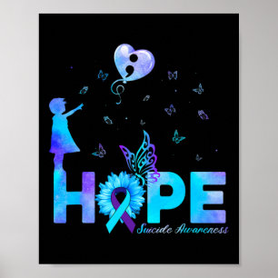 Hope Butterfly Sonnenblume Suizidprävention Awaren Poster