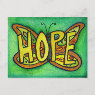 Hope Butterfly Word Art Inspiration carte postale