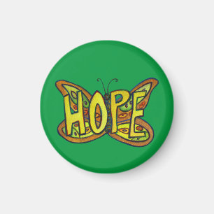 Hope Butterfly Word Art Inspiration Magnete Magnet