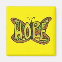 Hope Butterfly Word Art Magnet inspiré