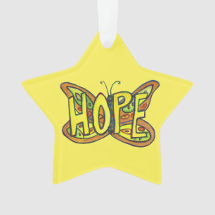 Hope Butterfly Word Kunstschatz Ornament