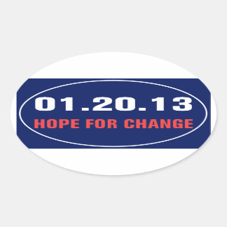 Hope-Change-Aufkleber Ovaler Aufkleber