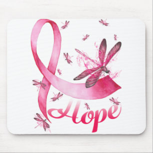 Hope Dragonfly Brustkrebs T - Shirt Mousepad
