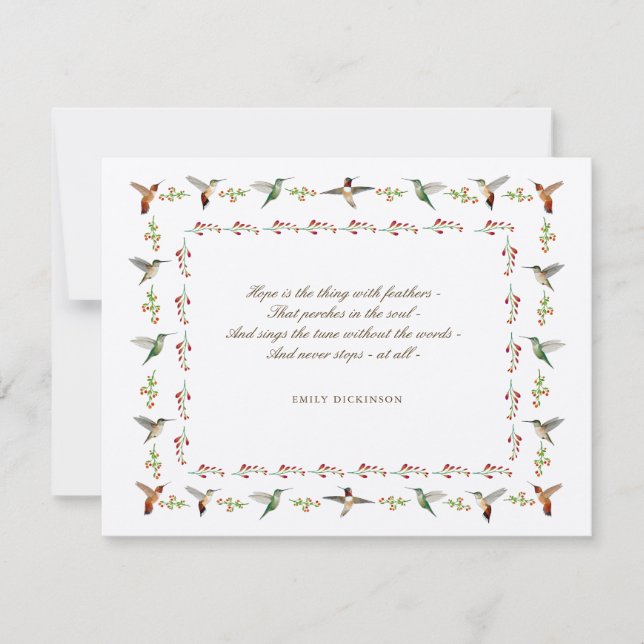 Hope Emily Dickinson Mitteilungskarte (Vorderseite)