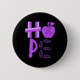 Hope Epilepsy Awareness Lila Ribbon Lehrer Button