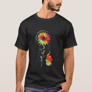 Hope Faith Liebe Autismus Bewusstsein Niedlich Ele T-Shirt