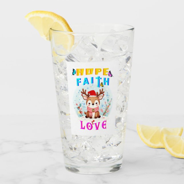 Hope Faith Liebe Glas (Vorderseite Ice)